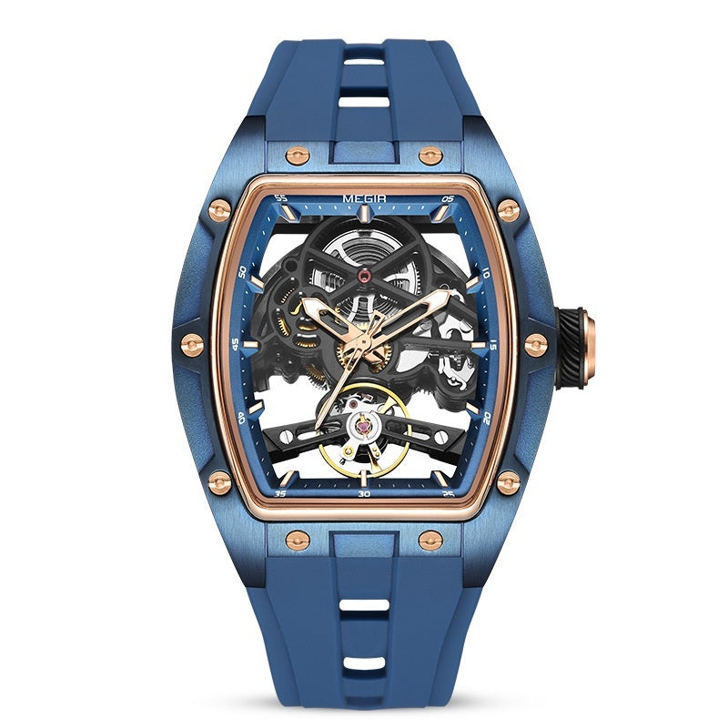 Sixmilude Men’s Skeleton Mechanical Watch – Luxury Hollow Automatic Wristwatch