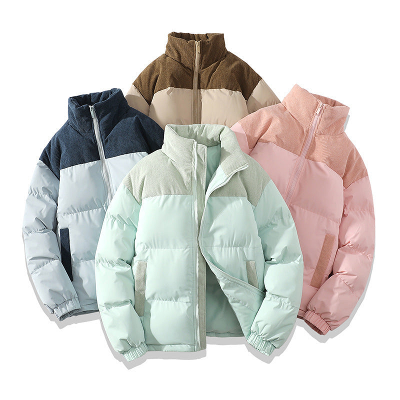 Sixmilude Winter Contrast-colored Coat Cotton Padded Jacket Unisex