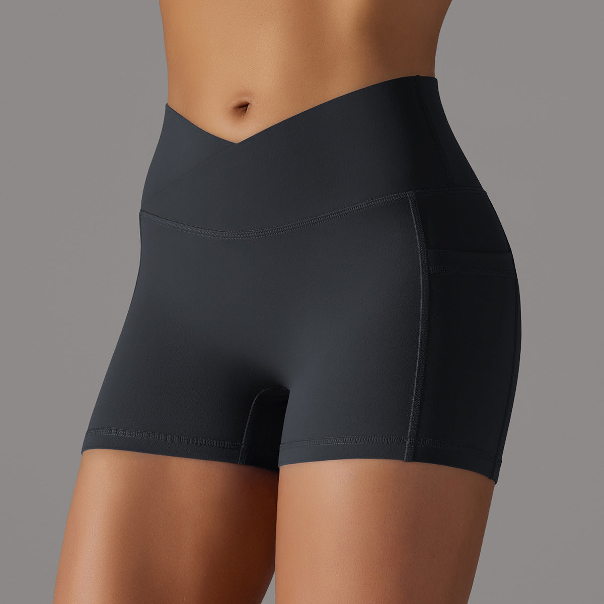 Sixmilude Yoga Shorts With Phone Pocket Design Fitness