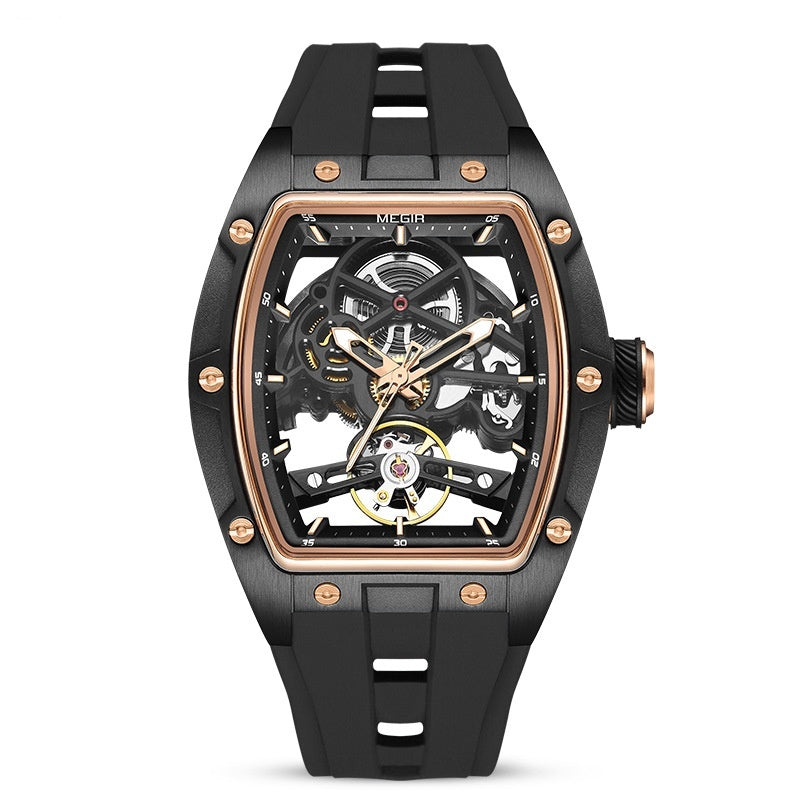 Sixmilude Men’s Skeleton Mechanical Watch – Luxury Hollow Automatic Wristwatch