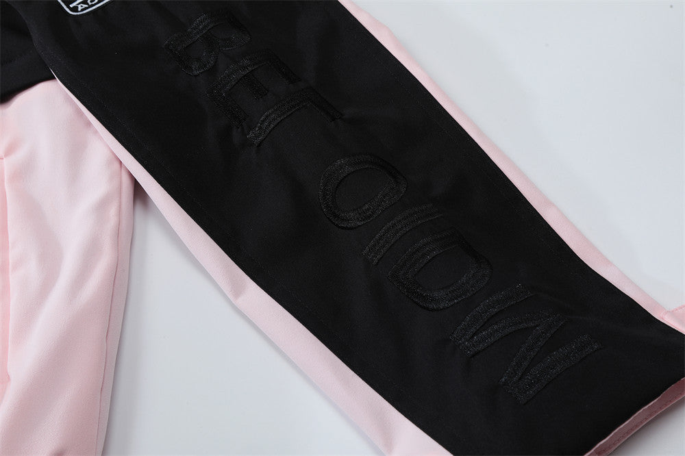 Sixmilude Color Contrast Patchwork Motorcycle Racing Suit Jacket Men