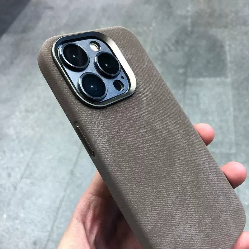 Leather Anti Drop Flannel Phone Case